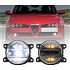 NSLUMO fendinebbia LED con DRL per A/lfa R/omeo 159 Giulia Stelvio | anteriore per 1997-2005 A/lfa R/omeo 156(non per GTA modelli), 2005-2011 159, 2006-2010 Spider 939 Plug&Play OEM 370407486