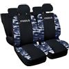 Auto Accessori Lupex - Coprisedili Auto Compatibili per Modus, prodotto Made In Italy, Set fodere sedili completo, nome Logo Ricamato, tessuto poliestere (Nero/Mimetico Blu)