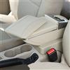 SZSS-CAR Compatibile con Bracciolo in pelle per auto Peugeot 206 2005~2006~2007~2008 / Peugeot 207 2008~2011 2012 2013, console centrale con vano portaoggetti interno,Beige