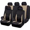 ZDDYUU 5 Posti Coprisedili Auto per Jeep Avenger 2022-2024, 9 Pezzi Traspirante Copri Sedile Set Copri-Sedile per Anteriori e Posteriori Accessori,Black And Beige