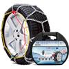 Bricozone Catene Da Neve Auto Macchina In Metallo 9 mm Omologate Montaggio Rapido Per Auto Macchina Furgone SUV Camion Tensionatore Autobloccante (Misura 50)