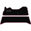 Somer Car Kit Tappetini Auto compatibili con Iveco Daily - Cabina doppia 2014-2025 | Set Tappeti in Moquette, Tappeto auto su misura, bordo fucsia