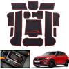 GAFAT Compatibili con VW T-ROC Tappetini Antiscivolo, 2017-2024 2025 T-R0C Tappetini in Gomma per Console Centrale, Vassoio Organizzatore, Vano Portaoggetti, Vani Porte (Rosso)