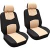 GODGETS Copri-sedili Auto Universale Set Completo/Set Copri-Sedile Universali per Anteriori e Posteriori/Accessori Auto Interno,Nero Beige,2 * Seater Anteriore