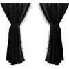 VNVIS 2 pezzi per tenda sinistra e destra nera + decorazione per camion Scania R S G V8 L P serie, Man TGX TGA TGL TGS TGM TGE, DAF CF XG XF LF, lunghezza totale 480 cm