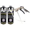 Alex Flittner Designs Protezione da pietrisco e sottoscocca di colore grigio, 2 x 1 kg verniciabili + protezione sottoscocca pistola per cavità | Pistola antiruggine | Pistola a spruzzo