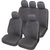 Lupex Shop Trap_Gc Coprisedili Auto Universale Trapuntato Grigio Chiaro, Set Copri-Sedile fodere per Anteriori e Posteriori, Accessori Interni Auto