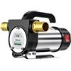 BASSFLY Pompa di pompaggio elettrica e indietro 12V/24V/220, pompa autoadescante da 50 l/min Pompa DC Distributore di carburante 580W per olio per trasformatori diesel-cherosene(12V single turn)