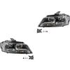 Johns, Set di fari alogeni anteriori adatti per Audi A3 8P 08/08-08/12 H7 H7 sinistra e destra + fendinebbia + lampadina