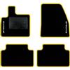 QUEMAR Tappetini Auto compatibili con Range Rover Evoque II dal 2019/ Kit Tappeti Moquette e Gomma su Misura (Set 2 Anteriori +2 Posteriori)/ Ricami e Colori Personalizzati (Bordo Giallo, 2 Ricami)