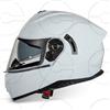 CRUIZER Casco Moto Scooter Modulare Bianco Lucido Doppia Visiera con Visiera aggiuntiva oscurata S