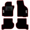 QUEMAR Tappetini Auto compatibili con Golf V e VI 2003-2012 / Kit Tappeti in Moquette e Gomma su Misura (Set 2 Anteriori + 2 Posteriori) / Ricami e Colori Personalizzati (Bordo Rosso, 2 Ricami)
