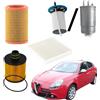 Somer Car KIT 4 FILTRI TAGLIANDO COMPATIBILE CON ALFA ROMEO GIULIETTA 1.6 JTDM EURO 6 105 116 120 CV