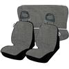Generico Coprisedili per Panda 750/4x4/Young, Cotone/Poliestere, Su Misura, Made in Italy, Set Completo Anteriori e Posteriori (grigio, non trapuntato)