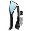 LOPART Specchietto Retrovisore Moto CNC per Yamaha Tmax 500 Tmax500 T Max 500 TMAX 530 2001-2016 2002 2003 2004 2005 2006 2007 (Color : Black-Black- Black)