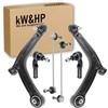 kW&HP KIT 6 PEZZI BRACCI BRACCETTI OSCILLANTI, BIELLETTE E TESTINE STERZO SOSPENSIONE ANTERIORI PER 500 E 500C DA 2007>