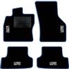QUEMAR Tappetini Auto per Audi A3 8V e Hybrid, Bordo Blu, 4 Ricami | 2012-2019 / Kit Tappeti Moquette e Gomma su Misura / Set 2 Anteriori + 2 Posteriori / Ricami e Colori Personalizzati