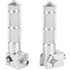 Qiilu M8 Pedane Pieghevoli Moto, 2 Pezzi Pedali in Alluminio per Moto Auto Elettrica Anti-Skid 8MM Universale 90 Gradi Pieghevole Fisso Asta di Supporto Pedale Passeggero(D'argento)