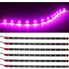 Qasim 6Pcs 12V Led striscia rosa chiaro 30cm Led flessibile impermeabile per auto decorazione interna & esterna leggera moto barca