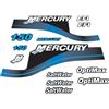 XRmarine Decalcomanie per Mercury 150 HP SaltWater Motore Fuoribordo Blu Decal Kit Sticker Set Riproduzione 150hp Acqua Salata