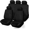 HNHPY Auto Set Coprisedili per Ford KA RU8 2008 2009 2010 2011 2012 2013 2014 2015 2016, Anteriori e Posteriori Antiscivolo Coprisedile Traspirante Protezione Sedile Accessori,Black