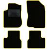 QUEMAR Tappetini Auto compatibili con Peugeot 208 I 2012-2019 / Kit Tappeti Moquette e Gomma su Misura (Set 2 Anteriori + 2 Posteriori) / Ricami e Colori Personalizzati (0 Ricami, Bordo Giallo)