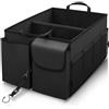 JGDLBXJY Organizer Bagagliaio Auto per Opel Crossland X P17 I 2017-2024,68L Organizer Auto Multi Scomparto Pieghevole Organizer Auto Bagagliaio pieghevole Borsa per Auto Grande Capacità,Black