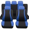 Rebeca Shop Coprisedili Auto Universali LS10 | Kit Anteriore e Posteriore confortevole traspirante | Fodere protezione per Sedili Utilitarie Medie Piccole | No Suv (Blu)