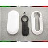 Car Passion TOPBEST Cover Chiave Guscio + Tasti Tastini in Gomma + Gancio Portachiavi Compatibile con Fiat 500 Grande Punto Evo Bravo Panda 500l Lancia Y Ypsilon Musa Delta Scocca Bianco