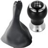 lEUCN Maniglia Del Cambio Pomello Del Cambio Leva Del Cambio Cuffia Copri-cuffia 5/6 Marce Per Toyota Yaris II 2 MK2 2005 2006 2007 2008 2009 2011(Black,5 Speed)