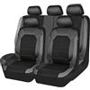 MaKeMoney 9 Pezzi Auto Set Coprisedili per Citroen C3 2020-2025 2026, Pelle Copri Sedili Auto Traspirante Interno Accessori,B/Black Gray