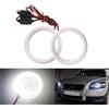 Qasim 1 paio di LED COB Angel Eyes Halo Rings 70MM Bianco con Guscio in Plastica di Cotone per Auto Moto Faro DRL Fendinebbia 42SMD DC9-30V