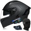 ACLFFSHOP Caschi da Moto Modulari Bluetooth, Casco da Moto a Doppia Visiera Integrale Omologato DOT/ECE, con Doppio Altoparlante e Microfono, per Adulti Uomini e Donne M~XXL