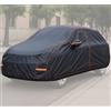 Auto Accessori Lupex - Telo copriauto felpato impermeabile, resistente alle intemperie, taglia XXL per berline fino a 570 cm, in tessuto PVC, con zip laterale, da esterno e interno
