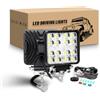RIGIDON 2 Pcs 4 Pollici 10cm 48W Faro da lavoro led con 12V Cablaggio Kit, Bianco Ambra Spot Luci di Lavoro a Led per Auto Fuoristrada Trattore Moto Camion SUV ATV 4x4 lampada, Faretti Fendinebbia