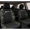 Auto Accessori Lupex | Coprisedili auto compatibili con Grande Punto (2005-2018) con schienale posteriore unito, Nero Mimetico Verde, Made In Italy, Protezione Sedili Anteriori e Posteriori
