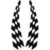 Generic 2 Pezzi di Adesivi da Corsa for Veicoli, Decalcomanie for Auto, Ruota, sopracciglio, Bandiere a Scacchi, Catarifrangenti, Adesivi in Vinile(Color:Black)