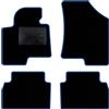 QUEMAR Tappetini Auto per Kia Sportage III, Bordo Blu, 0 Ricami | 2010-2016 / Kit Tappeti Moquette e Gomma su Misura / Set 2 Anteriori + 2 Posteriori / Ricami e Colori Personalizzati