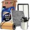kW&HP KIT TAGLIANDO 4 FILTRI CON OLIO MOTORE ORIGINALE 5LT LITRI 5W30 PER KADJAR X-TRAIL QASHQAI II 1.6 DCI