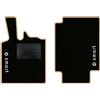 QUEMAR Tappetini Auto per Smart Fortwo 450, Bordo Beige, 2 Loghi+Ricami | 1998-2007 / W450 / Kit Tappeti Moquette e Gomma su Misura / Set 2 Anteriori / Ricami e Colori Personalizzati / Antiscivolo