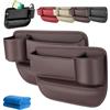 LLELEMAMO Cup Holder Gap Bag for Car, Berimat for Car, Car Leather Cup Holder Gap Bag, Adjustable Car Seat Gap Storage Box, Car Seat Gap Filler Organizer with Water Cup Holder for Item (A Pair-Brown)