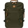 Bric's Zaino da Viaggio X-Collection con Fascia per Maniglia Trolley, Zaino per Laptop, Porta PC, Bagaglio a Mano Materiale Idrorepellente, Dimensioni 30x42x17, Olive