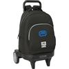 safta ECKO UNLTD. WORLDWIDE - Zaino grande con ruote, compatto evoluzione, rimovibile, ideale per bambini di diverse età, comodo e versatile, qualità e resistenza, 33 x 22 x 45 cm, Nero, M, Casual