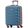 Flight Knight Valigie Rigide in ABS Leggere a 4 Ruote - Bagaglio a mano approvato per oltre 60 compagnie aeree tra cui easyJet, Jet2 e dimensioni massime per Ryanair (Priorita) 55x40x20cm