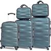 CELIMS Marca francese - Set di 5 valigie in materiale rigido, Verde scuro ( 5806 ), unica