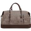 VARLIVOO Borsa da Viaggio Uomo Vintage Borsa Impermeabile in Tela Multi-compartimenti Borsone Grande Viaggio Borsa per Weekend Borse da Palestra Borsone Sportivo per Campeggio Marrone