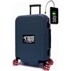 TOKYOTO Valigia Cabina Ruote Skate Silenziose Caricatore USB Resistente Leggero Policarbonato Tedesco Bagaglio Trolley a Mano Rigida 55x35x20 cm LUGGAGE (BLUE SENDAI, Solo Valigia)