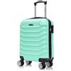 R.Leone Valigia EasyJet 45x36x20 cm Trolley Bagaglio a mano in ABS 4 ruote smontabili 2026 (Verde Acqua, XS Bagaglio low cost)