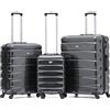 Flight Knight ABS 3 Taglia Valigia Leggera Compatibile Con Alitalia, easyJet, RyanAir, Air Italy E Tanti Altri! Trolley Bagaglio A Mano 55x35x20 cm Grande Bagaglio Da Stiva 4 Rotelle.