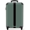 NoBoringSuitcases.com® Valigia Bagaglio a Mano 55x40x20 - Trolley Cabina 10 kg con Ruote, Rigida Leggera con Strisce - Blu, Bagaglio per Aereo